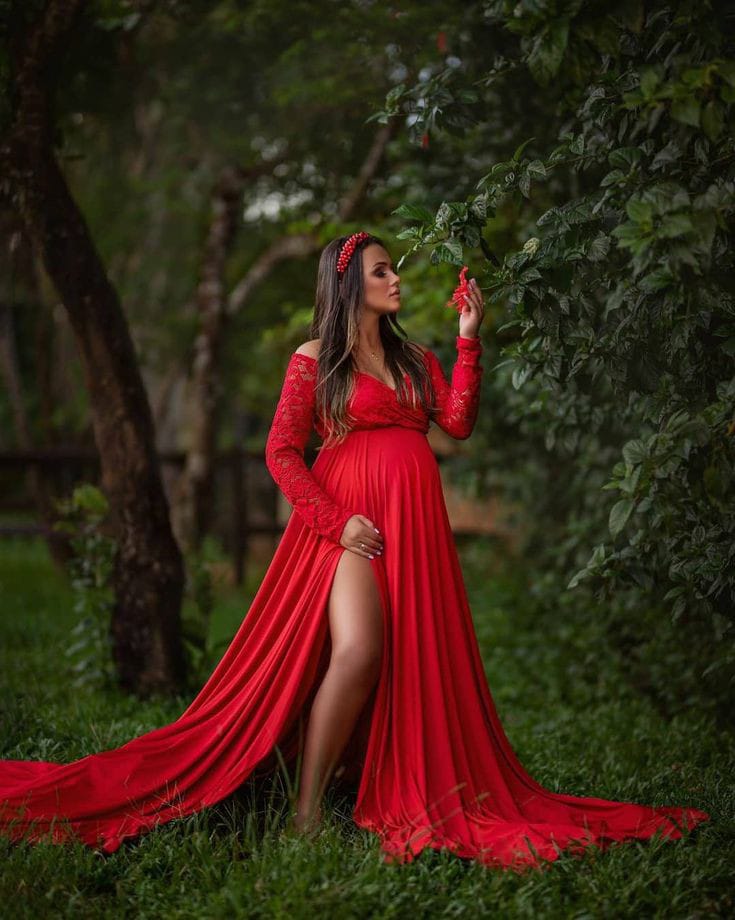 High-Low Red Maternity Dress | Seraphine