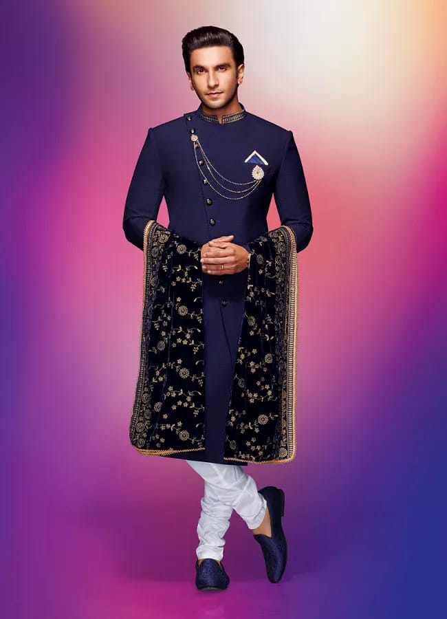 Ranveer Singh Blue Indo-Western Set - We Dress