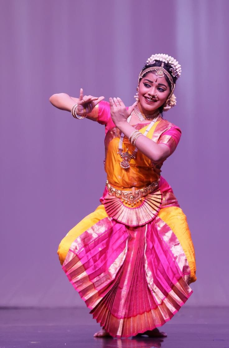 Pink Yellow Bharatanatyam Costume We Dress
